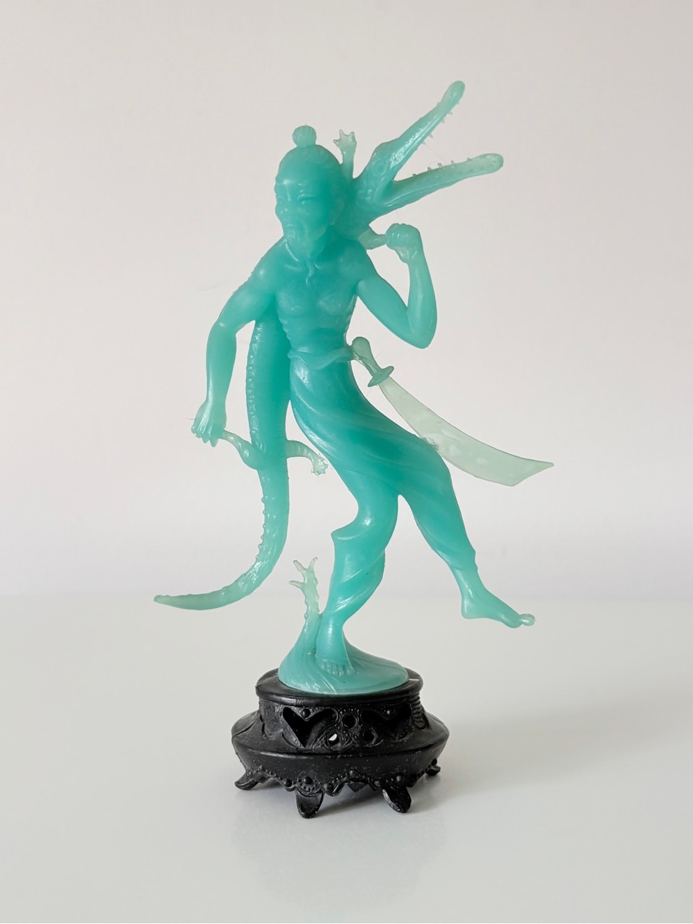 Vintage Faux Jade Made in Italy Chinoiserie Figurines Plastic Imitation Jade - Picture 3 of 10